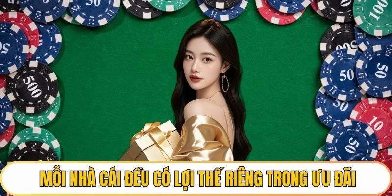 Mỗi nhà cái đều có lợi thế riêng trong ưu đãi